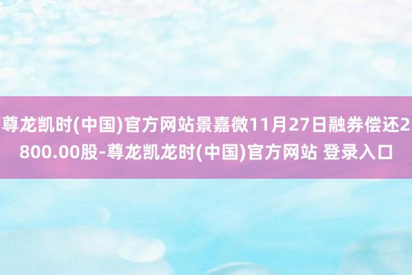 尊龙凯时(中国)官方网站景嘉微11月27日融券偿还2800.00股-尊龙凯龙时(中国)官方网站 登录入口