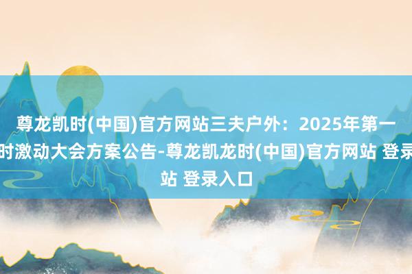 尊龙凯时(中国)官方网站三夫户外：2025年第一次临时激动大会方案公告-尊龙凯龙时(中国)官方网站 登录入口