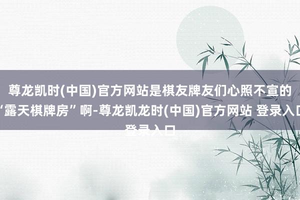 尊龙凯时(中国)官方网站是棋友牌友们心照不宣的“露天棋牌房”啊-尊龙凯龙时(中国)官方网站 登录入口