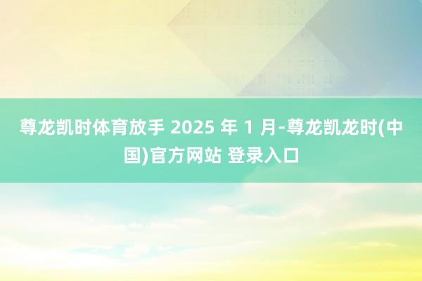 尊龙凯时体育放手 2025 年 1 月-尊龙凯龙时(中国)官方网站 登录入口