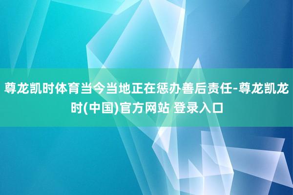 尊龙凯时体育当今当地正在惩办善后责任-尊龙凯龙时(中国)官方网站 登录入口
