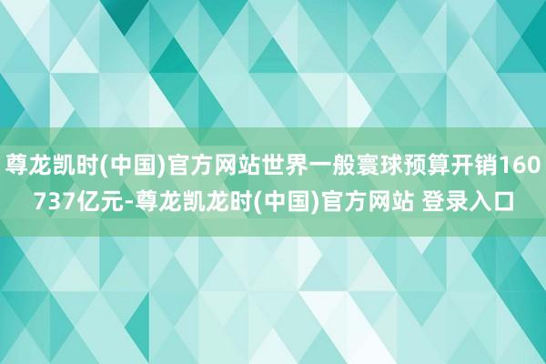 尊龙凯时(中国)官方网站世界一般寰球预算开销160737亿元-尊龙凯龙时(中国)官方网站 登录入口