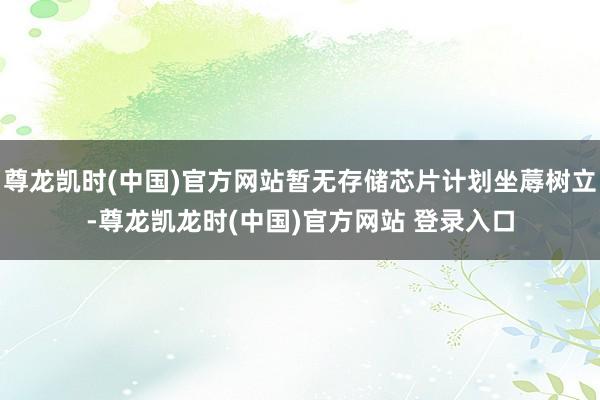 尊龙凯时(中国)官方网站暂无存储芯片计划坐蓐树立-尊龙凯龙时(中国)官方网站 登录入口