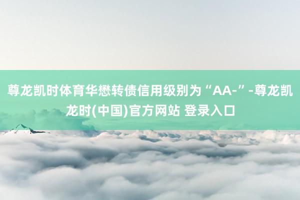 尊龙凯时体育华懋转债信用级别为“AA-”-尊龙凯龙时(中国)官方网站 登录入口