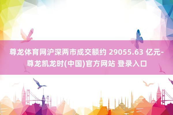 尊龙体育网沪深两市成交额约 29055.63 亿元-尊龙凯龙时(中国)官方网站 登录入口